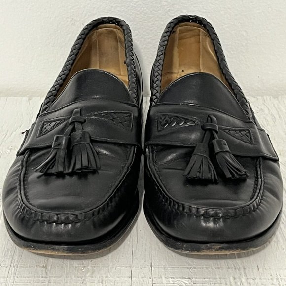 Allen Edmonds Mens Maxfield Tassel Braided Loafers Shoes Size 10D Black Leather main image 7
